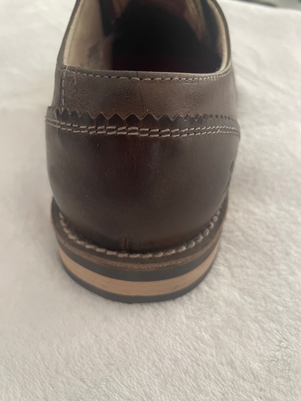 Original Penguin Men's Dark Brown Leather Lace-Up Oxfords - Picture 5 of 13